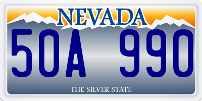 NV license plate 50A990