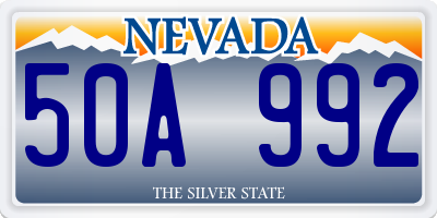 NV license plate 50A992