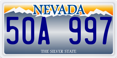 NV license plate 50A997