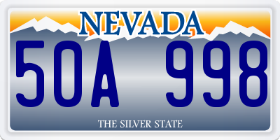 NV license plate 50A998