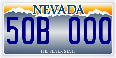 NV license plate 50B000