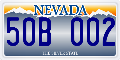 NV license plate 50B002