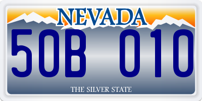 NV license plate 50B010