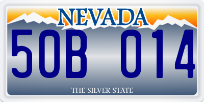 NV license plate 50B014