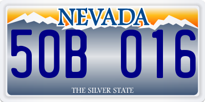 NV license plate 50B016