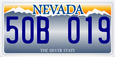 NV license plate 50B019