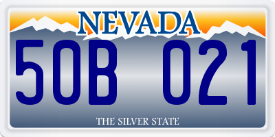 NV license plate 50B021
