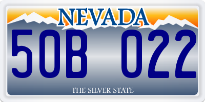 NV license plate 50B022