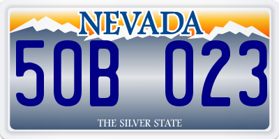 NV license plate 50B023