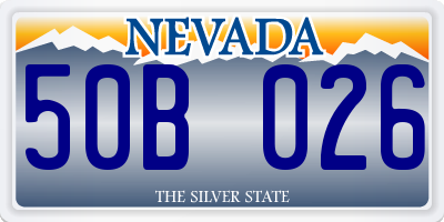 NV license plate 50B026