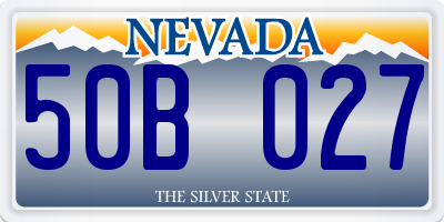 NV license plate 50B027