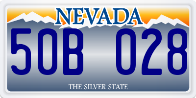 NV license plate 50B028