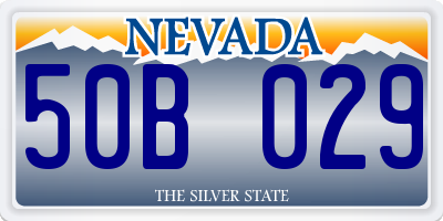 NV license plate 50B029