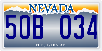 NV license plate 50B034