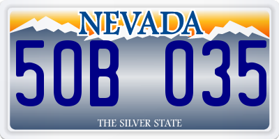 NV license plate 50B035