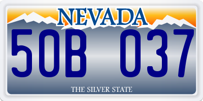 NV license plate 50B037