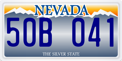 NV license plate 50B041