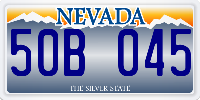 NV license plate 50B045