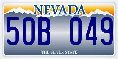 NV license plate 50B049