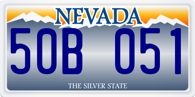 NV license plate 50B051