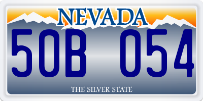 NV license plate 50B054