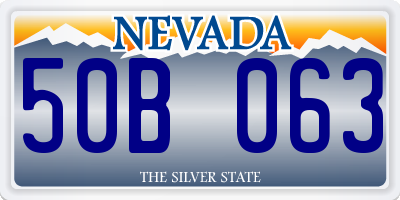 NV license plate 50B063