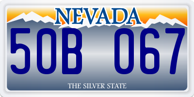 NV license plate 50B067