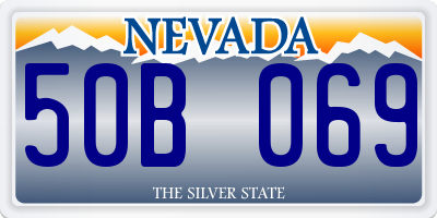 NV license plate 50B069