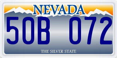 NV license plate 50B072