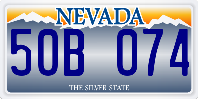 NV license plate 50B074
