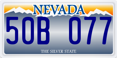 NV license plate 50B077