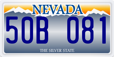 NV license plate 50B081