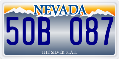 NV license plate 50B087