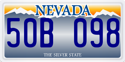 NV license plate 50B098