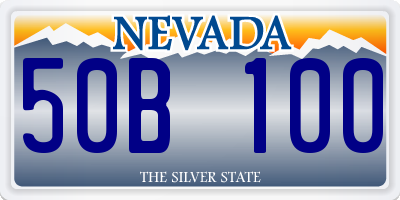 NV license plate 50B100