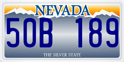NV license plate 50B189