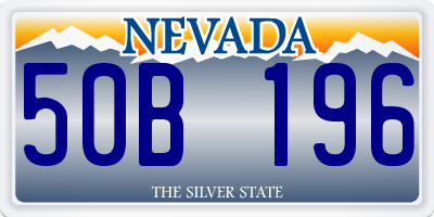 NV license plate 50B196