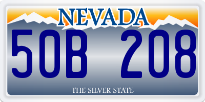 NV license plate 50B208