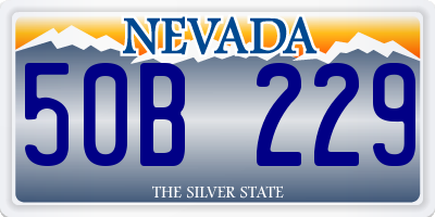 NV license plate 50B229