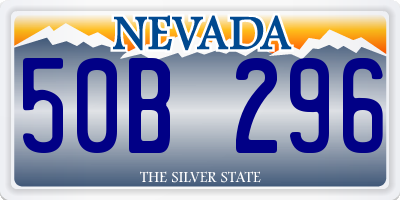 NV license plate 50B296