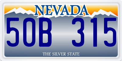 NV license plate 50B315