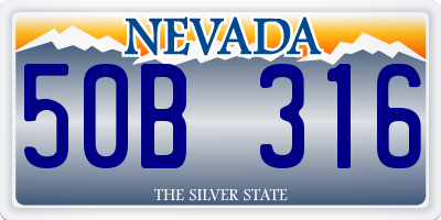 NV license plate 50B316