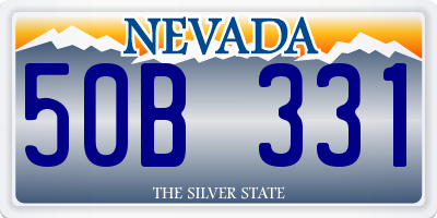 NV license plate 50B331