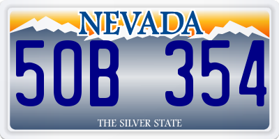 NV license plate 50B354