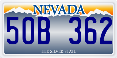 NV license plate 50B362