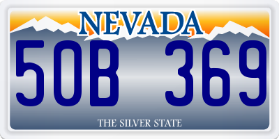 NV license plate 50B369