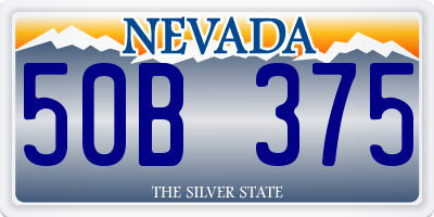 NV license plate 50B375