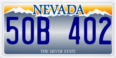 NV license plate 50B402