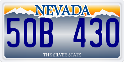 NV license plate 50B430