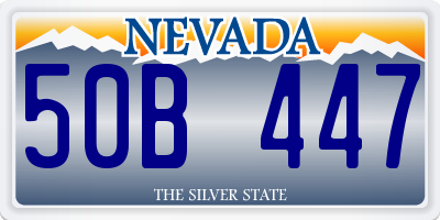 NV license plate 50B447